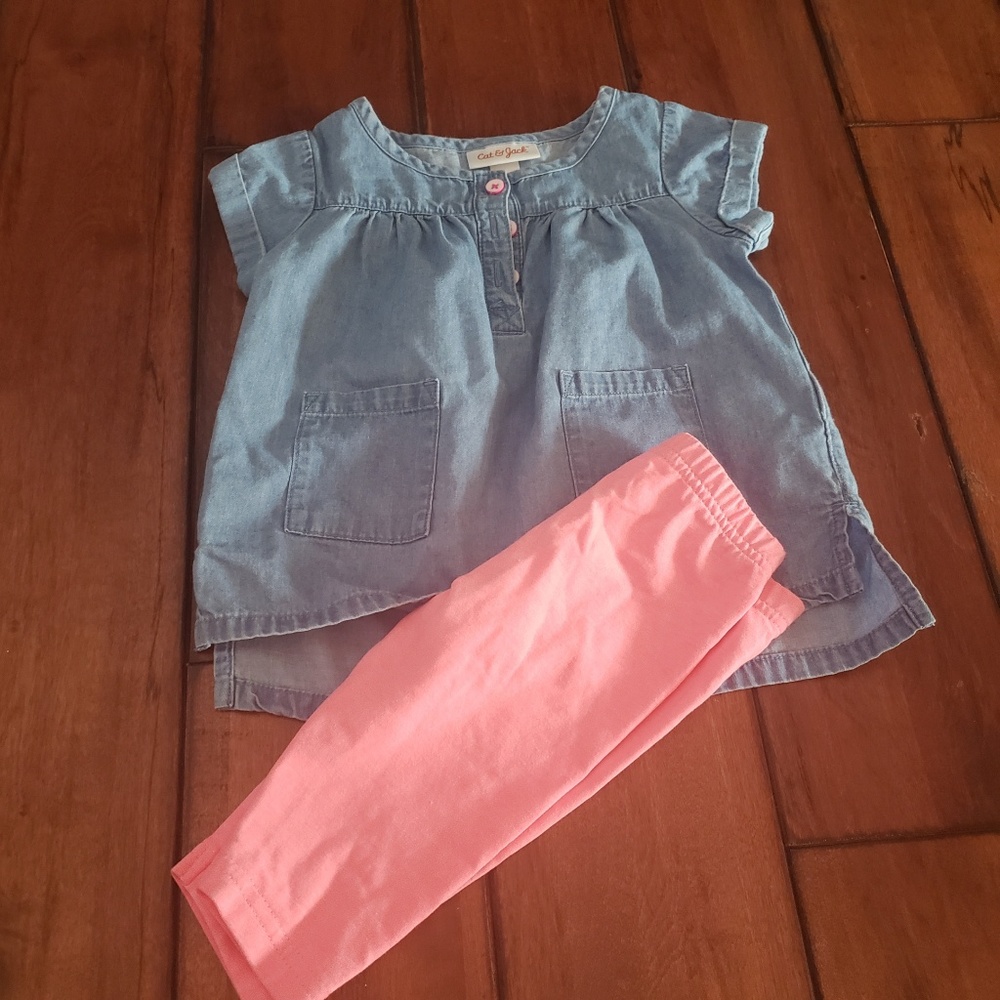 Cat and Jack girls tops plus leggings